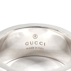 GUCCI Branded Cutout G Ring, Sterling Silver 925, Size 11, Silver, Women's — Like New