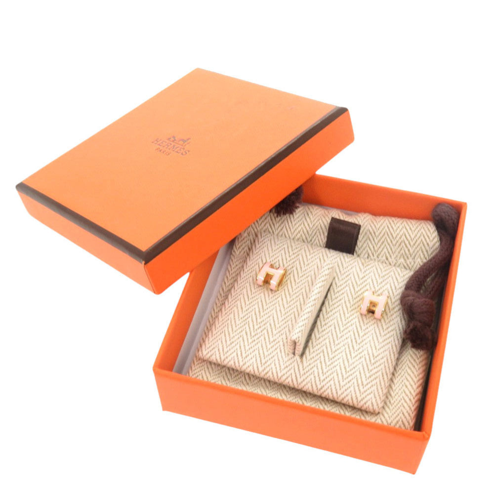 Hermes Pop H Mini Pink Gold Hardware Earrings, Accessory 1551 HERMES — Like New