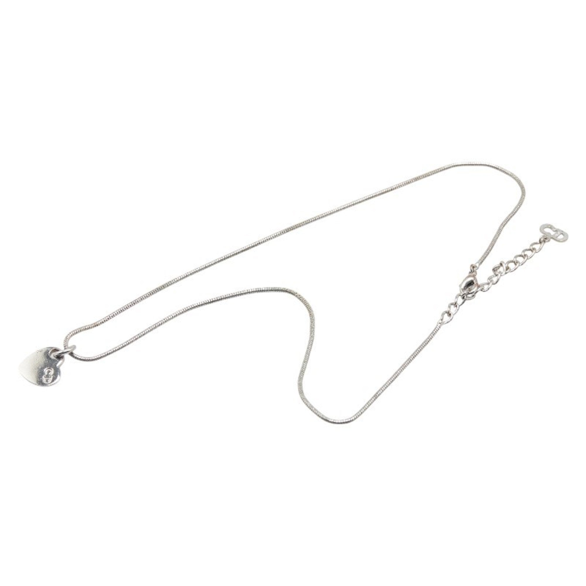 Christian Dior Dior Heart CD Logo Necklace in Silver Metal for Women