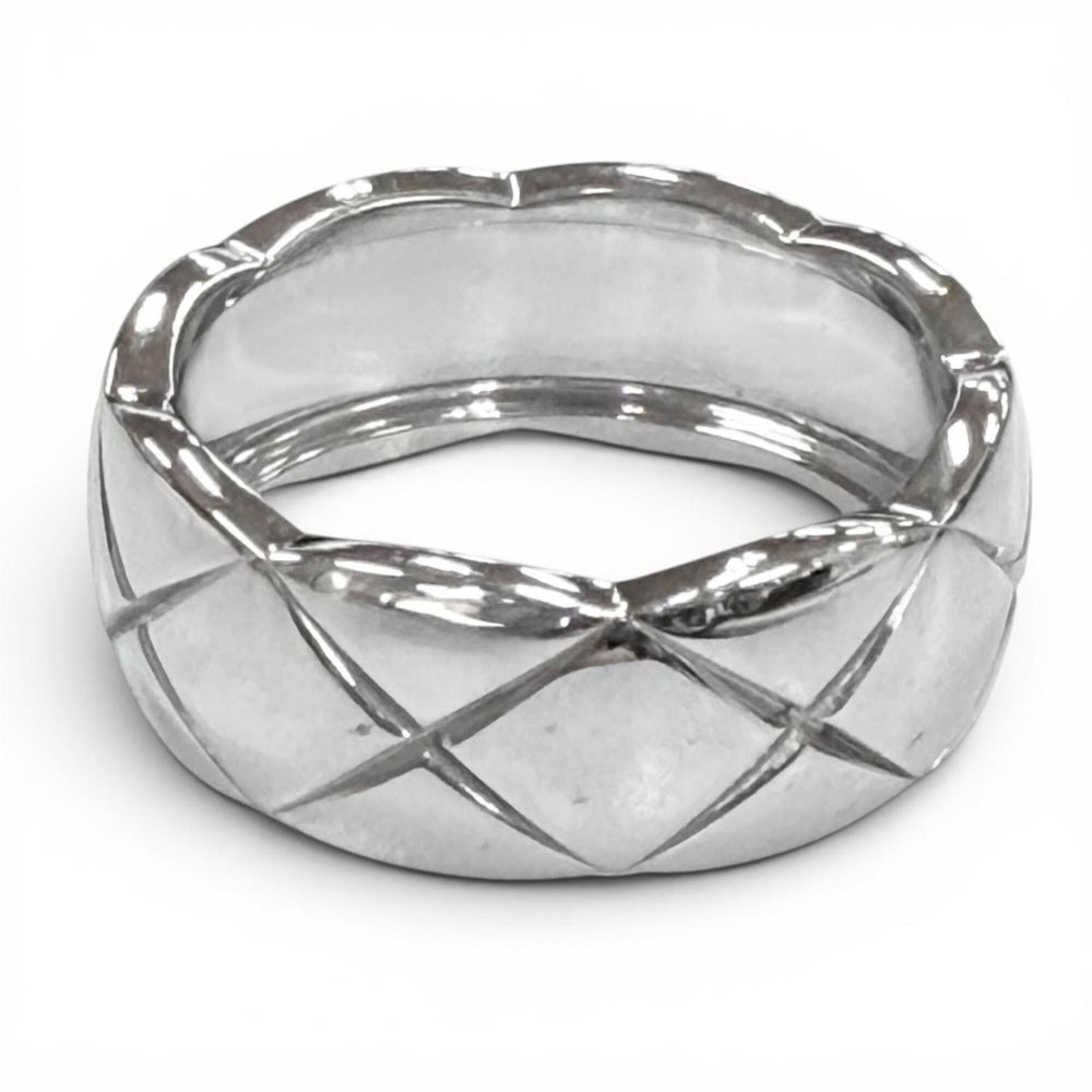 CHANEL W14629 750 (WG) Coco Crush Ring, Silver, Size 47, Weight 5.43g, Women's Accessory — Like New