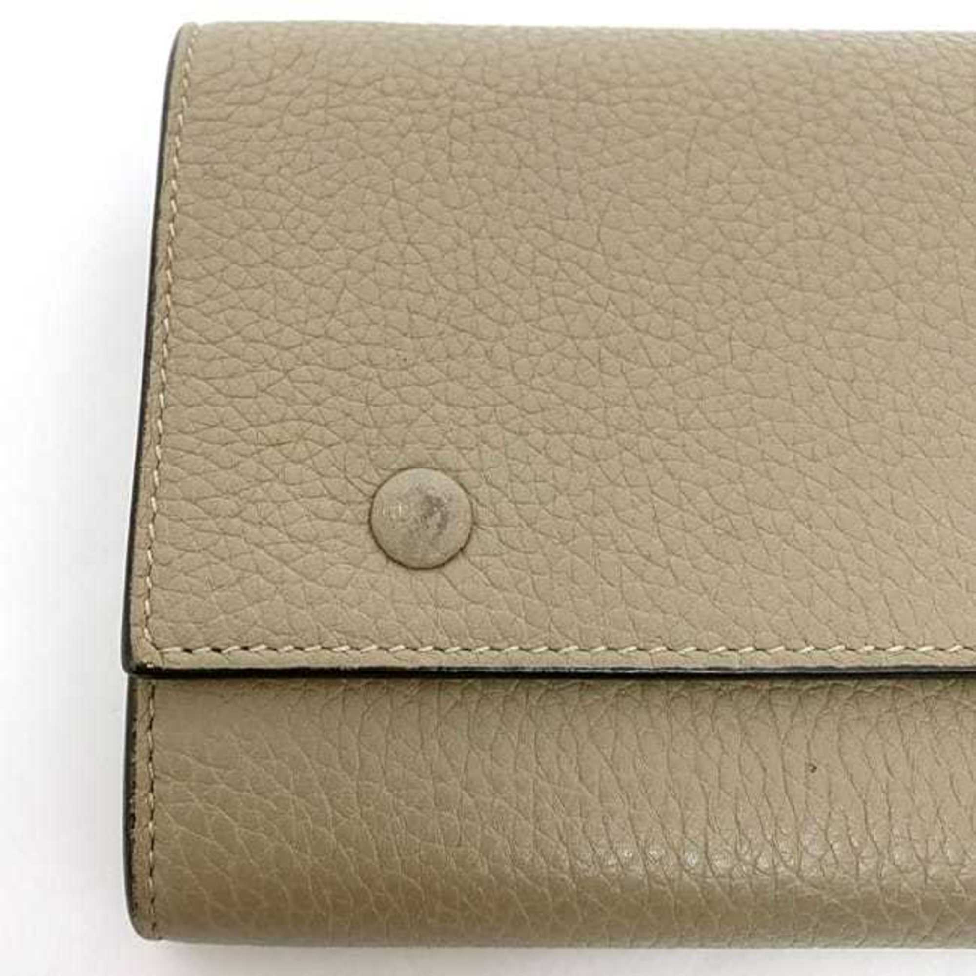 Celine Bi-fold Long Wallet Large Multi-function ec-21822 Beige Red 101673AFE Leather S-PG-4175 CELINE Flap Grain Women's
