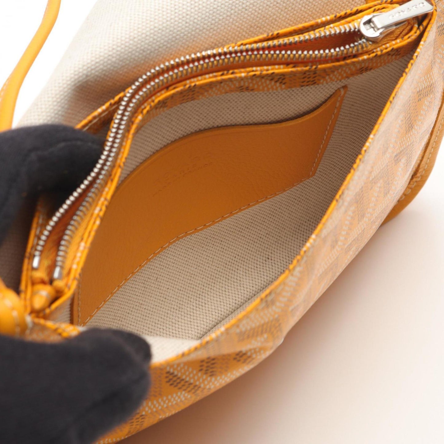 Goyard Plumet Pouch Wallet Shoulder Bag in Coated Canvas and Leather, Women's, Yellow Multicolor, PLUMETPMLTY50CL50P