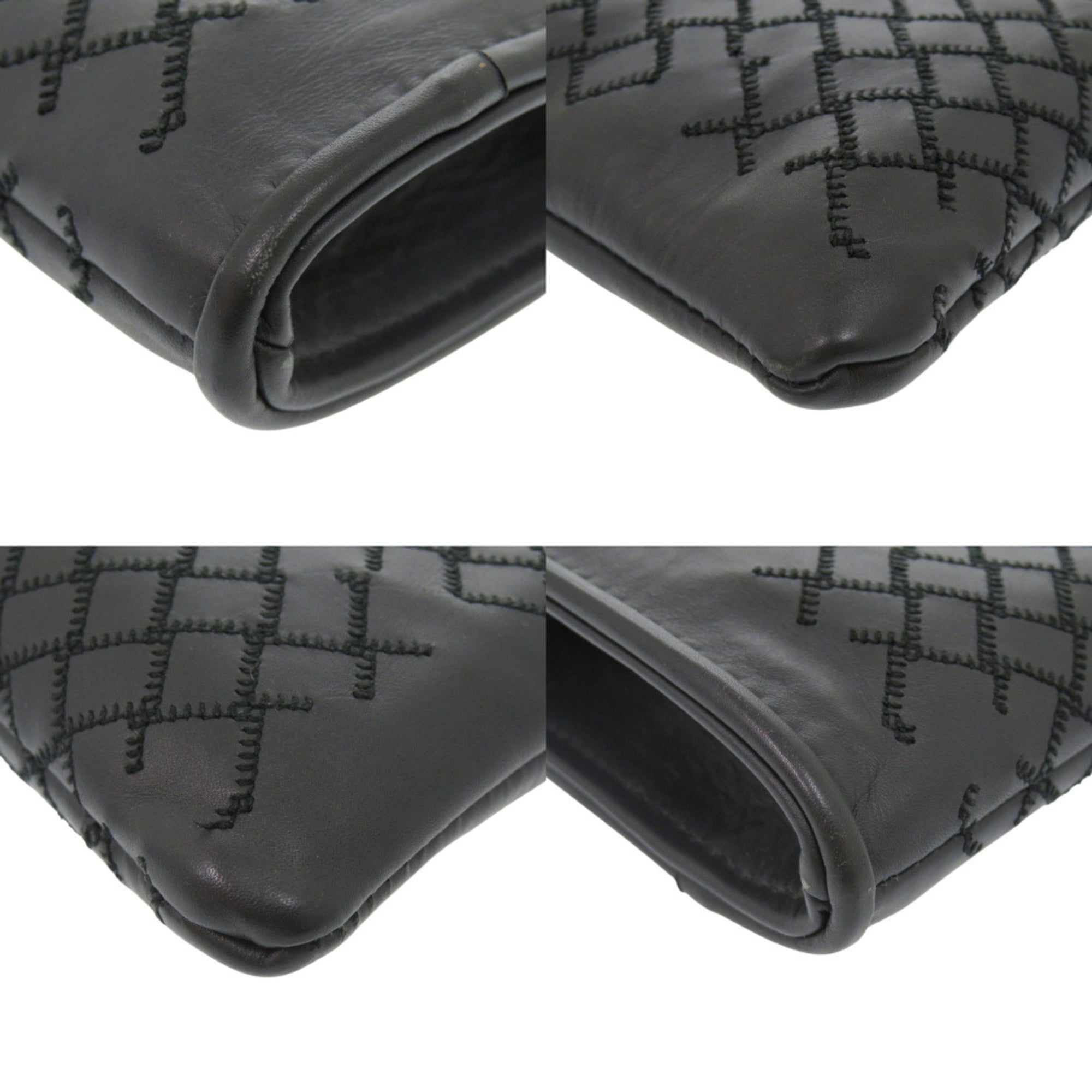 Excellent condition Bottega Veneta Intrecciato leather grey clutch bag 0782