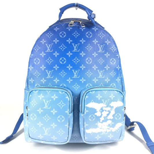 LOUIS VUITTON M45441 Monogram Clouds Multi-Pocket Backpack, Leather, Men's, Blue