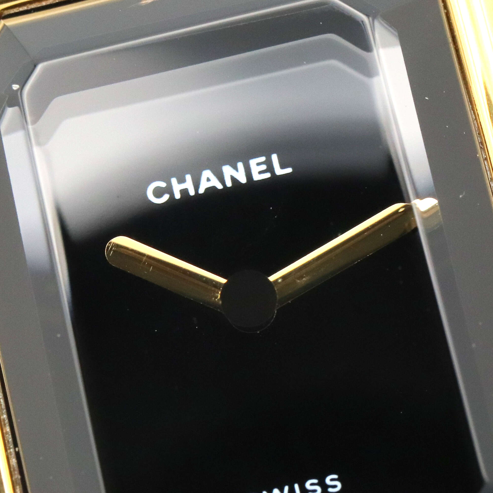 Chanel CHANEL Première S Watch, Gold Plated (GP), Leather Strap, Women's, Black, H0001 — Very Good