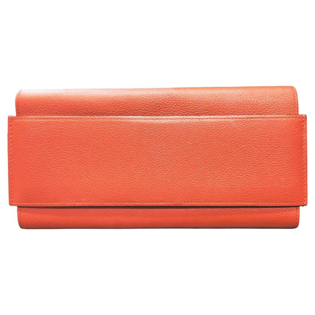 HERMES Passant Long Evercolor Rouge Tomato Wallet in Leather, Red, 2016, for Men and Women
