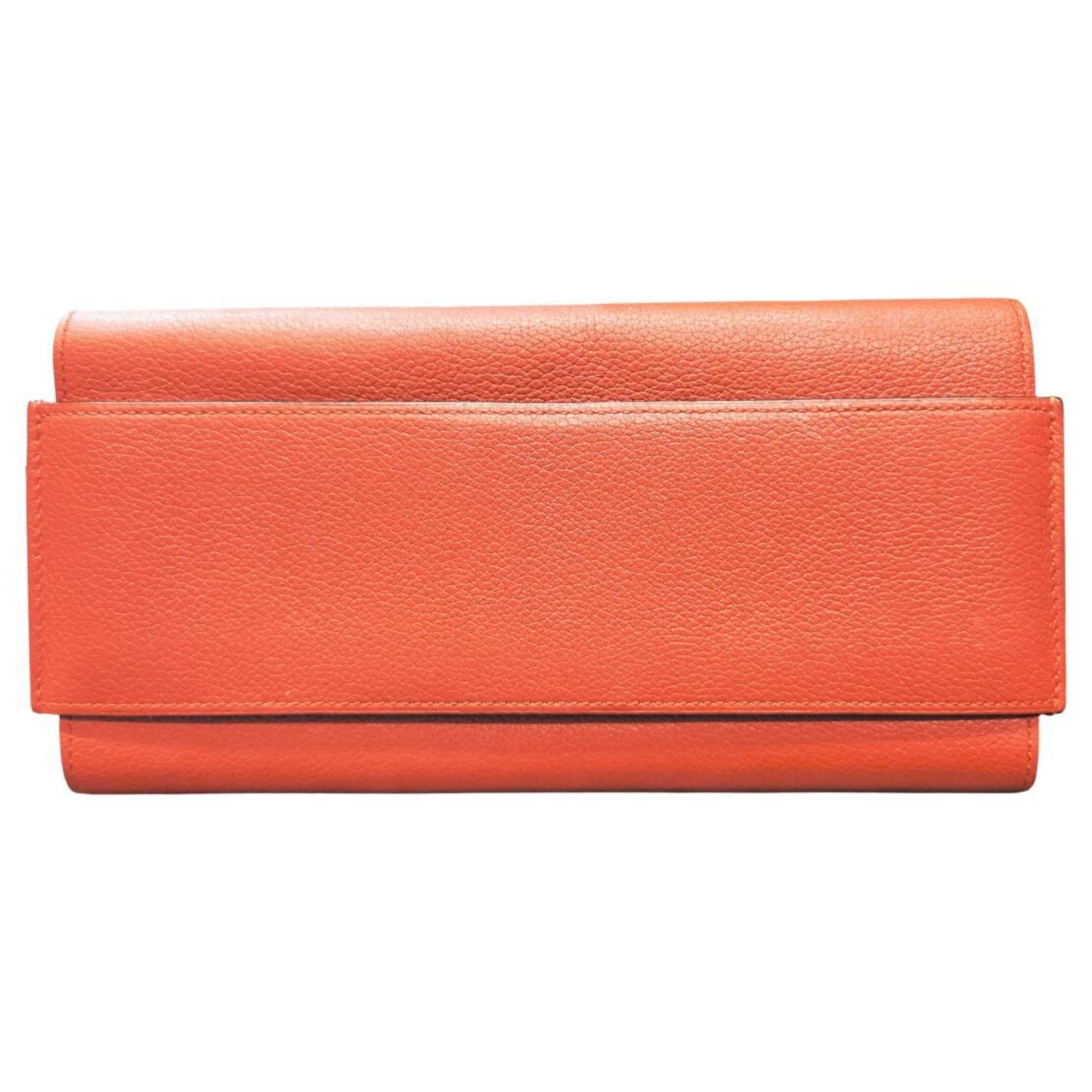 HERMES Passant Long Evercolor Rouge Tomato Wallet in Leather, Red, 2016, for Men and Women