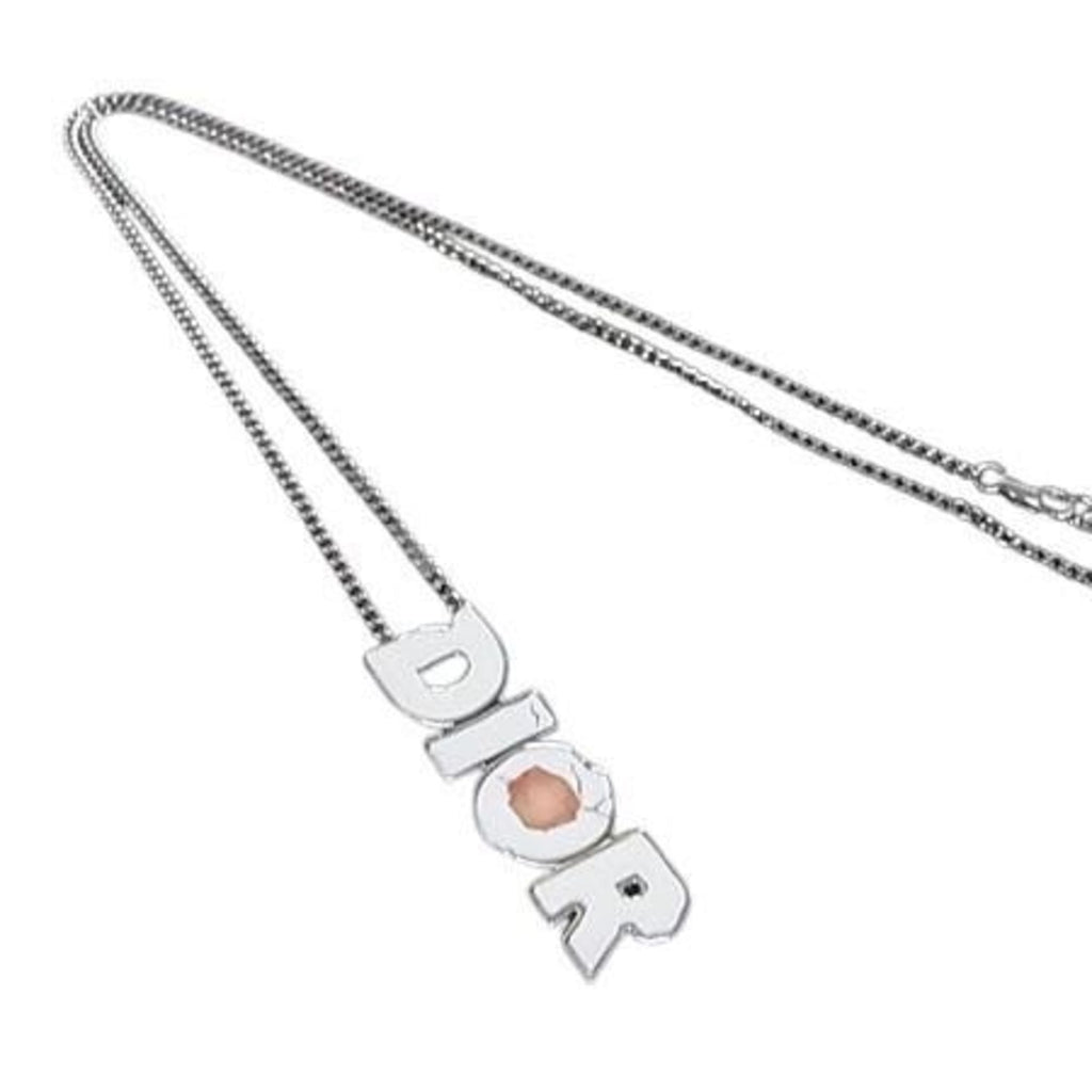 Christian Dior necklace in collaboration with Daniel Arsham, silver and white metal, for men women.