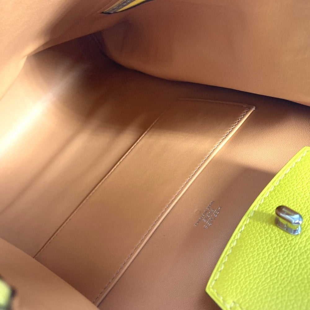 HERMES Sacado GR24 Backpack Bag Rucksack Leather Men's Women's Yellow Like New — Like New