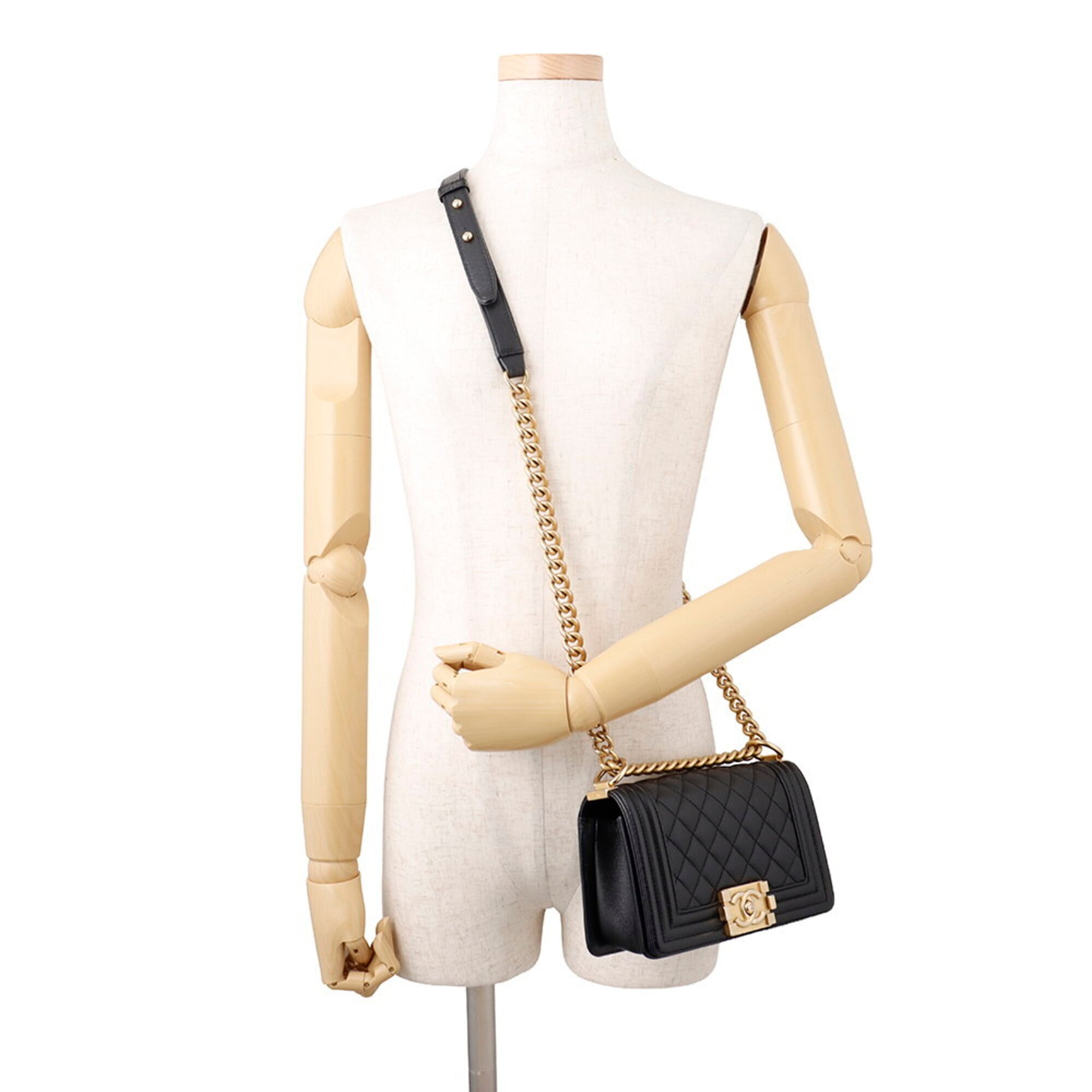 Chanel Chain Shoulder Bag Boy Small Matelassé Coco Mark A67085 BOY CHANEL Handbag Black Women's — Like New