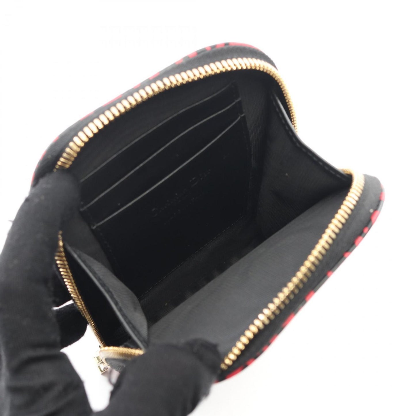 Christian Dior Dior Lady Phone Holder Handbag, Leather, Women's, Pink and Black