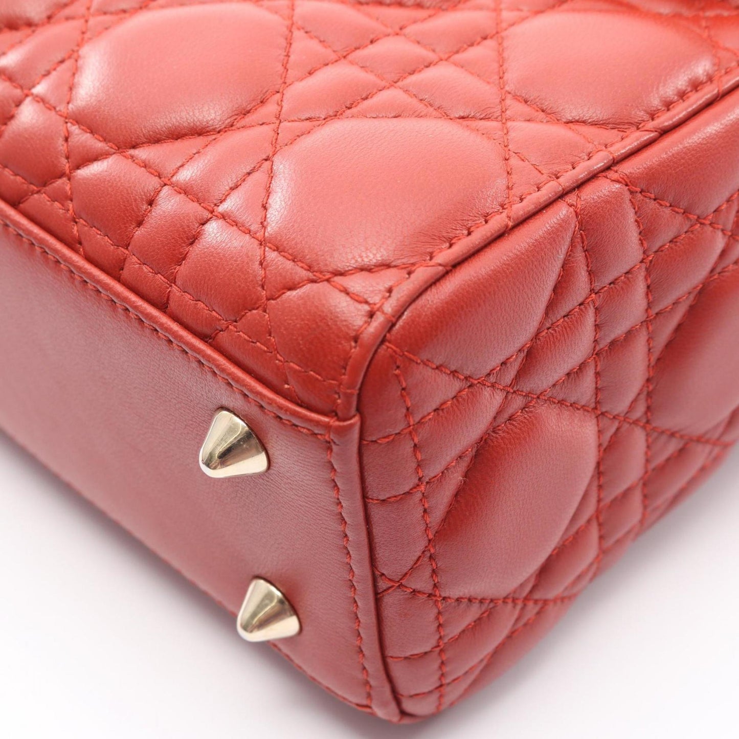 Christian Dior Dior LADY DIOR MY ABCDIOR Lady Small Cannage Handbag, Leather, Women's, Bordeaux, 29-MA-1107