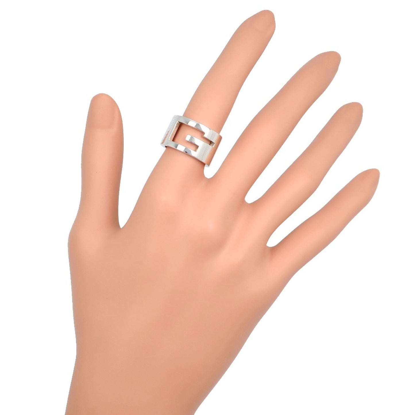Gucci Branded G Wide Ring, Size 11, Sterling Silver, Approx. 11.6g, Women's