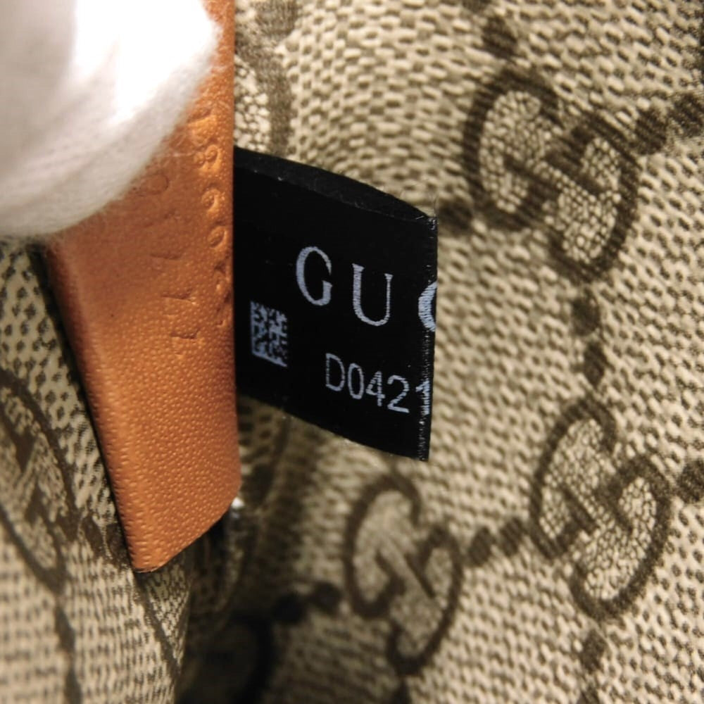 Gucci GUCCI Clutch Bag Logo Print Pouch Canvas Brown GG Supreme Cotton Linen Natural 777165 FACUL 8451 Men's — New - Store Return