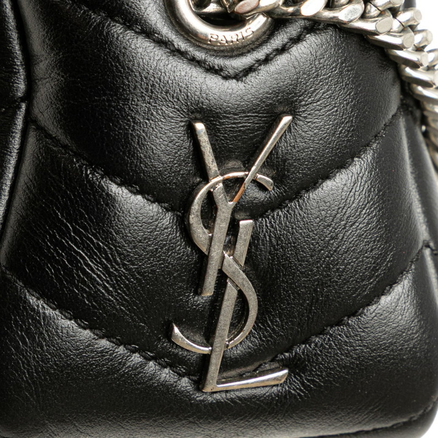 Saint Laurent Lulu Bowling Chain Shoulder Bag 457588 Black Leather Women's SAINT LAURENT