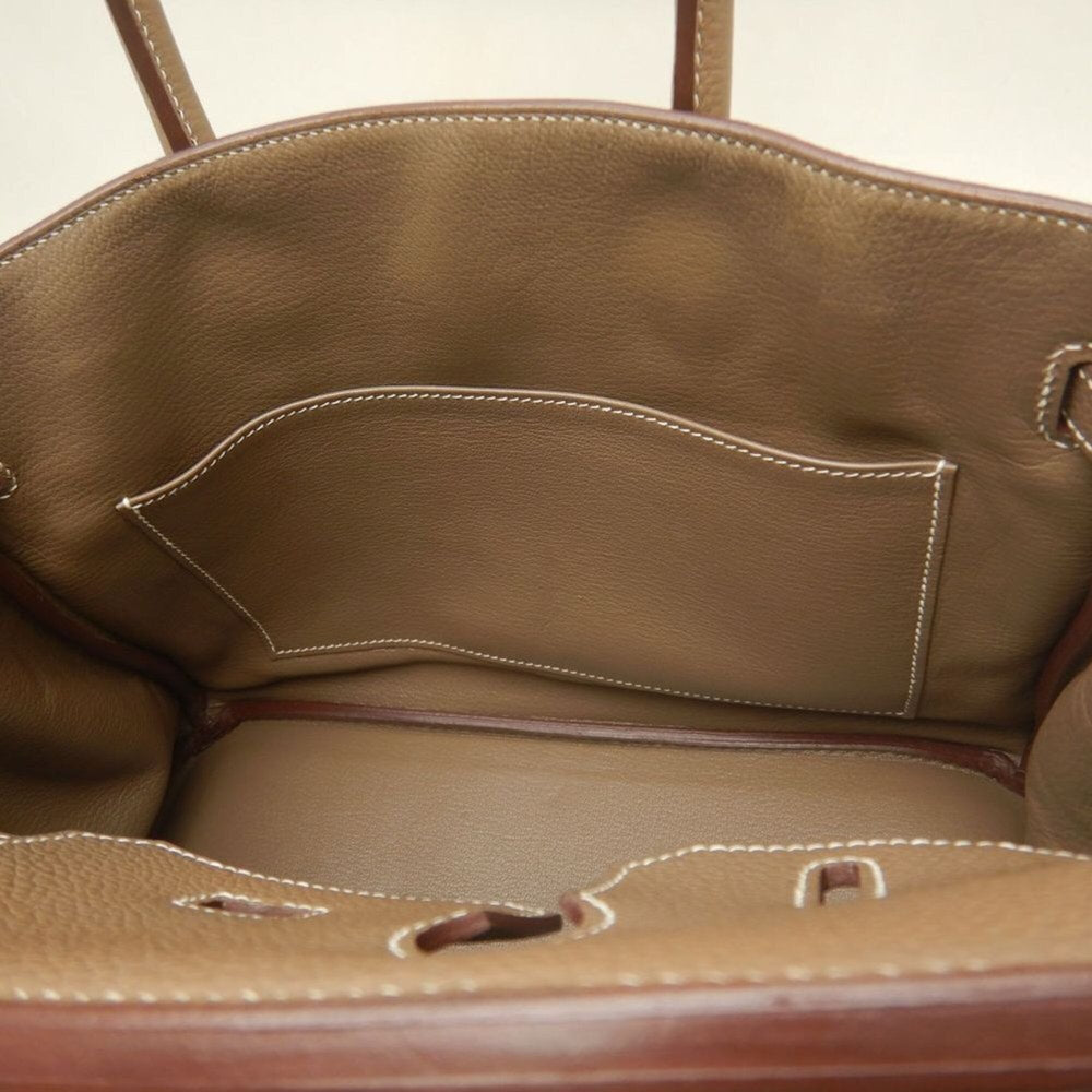 HERMES Birkin 30 Handbag, Togo Leather, Etoupe, Women's, 254088 — Like New