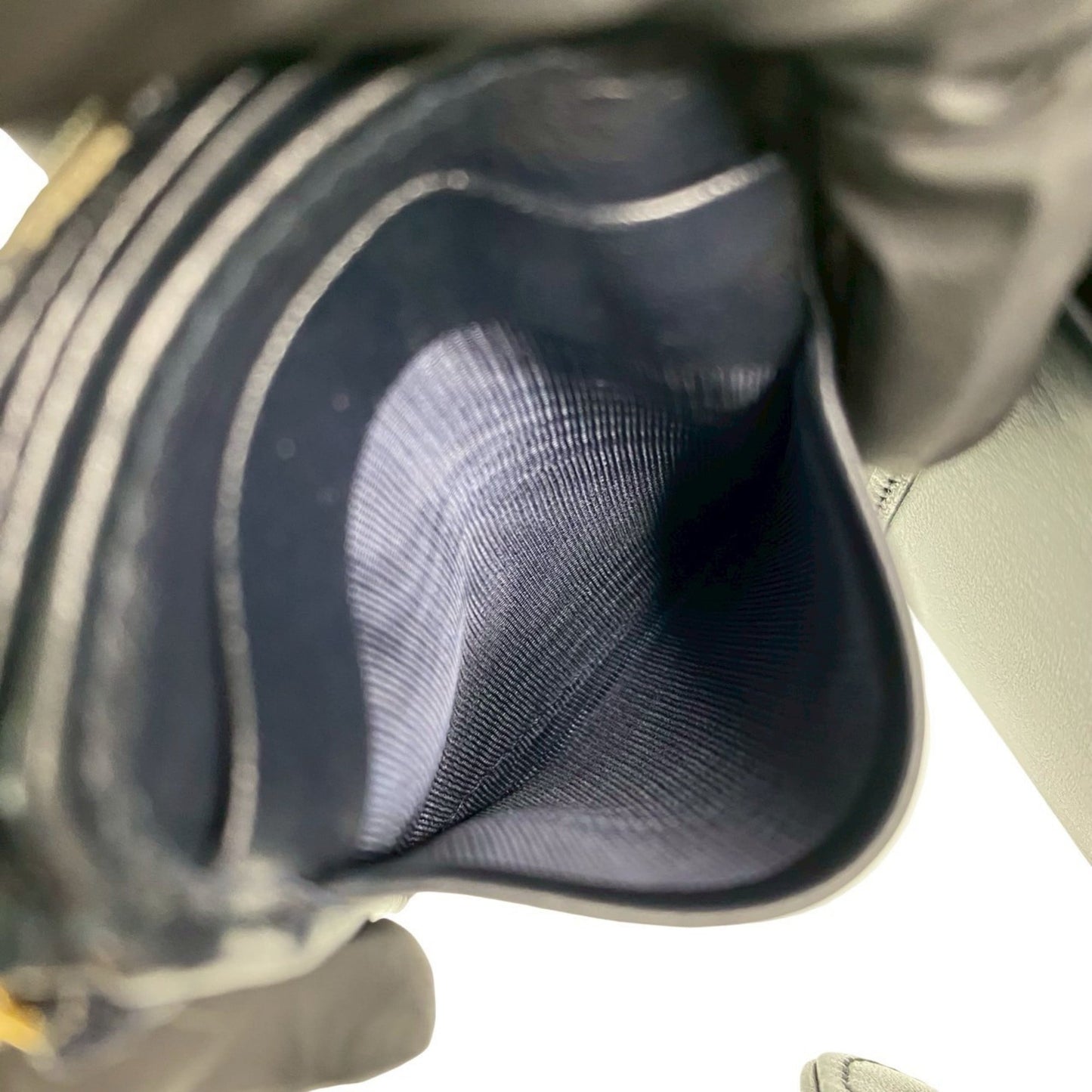 Christian Dior Oblique Logo Canvas and Leather Tri-fold Wallet, Mini, Navy, 18273