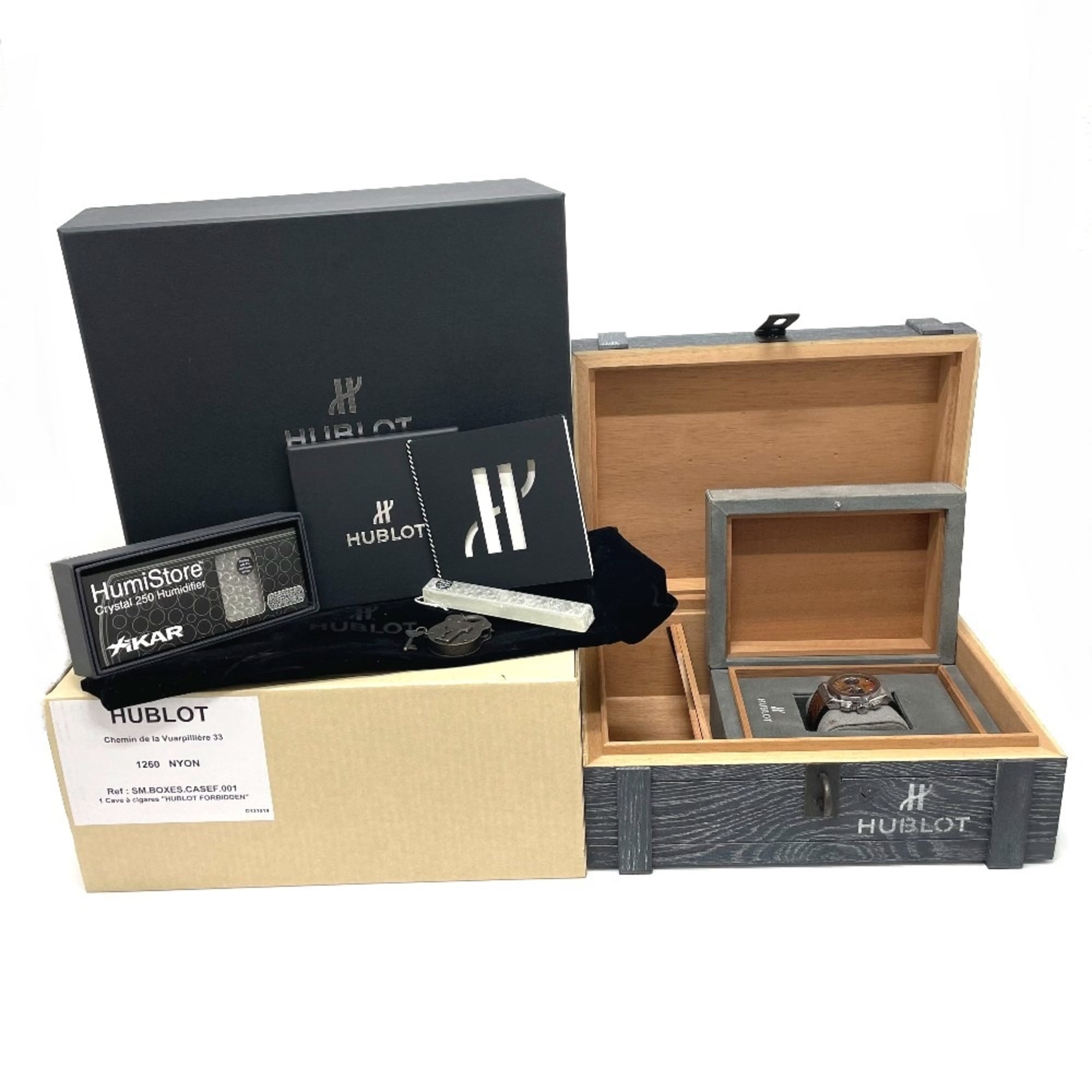 Hublot 521.NC.0589.VR.OPX14 Forbidden X Automatic with cigar box Wristwatch Silver Brown belt — Like New