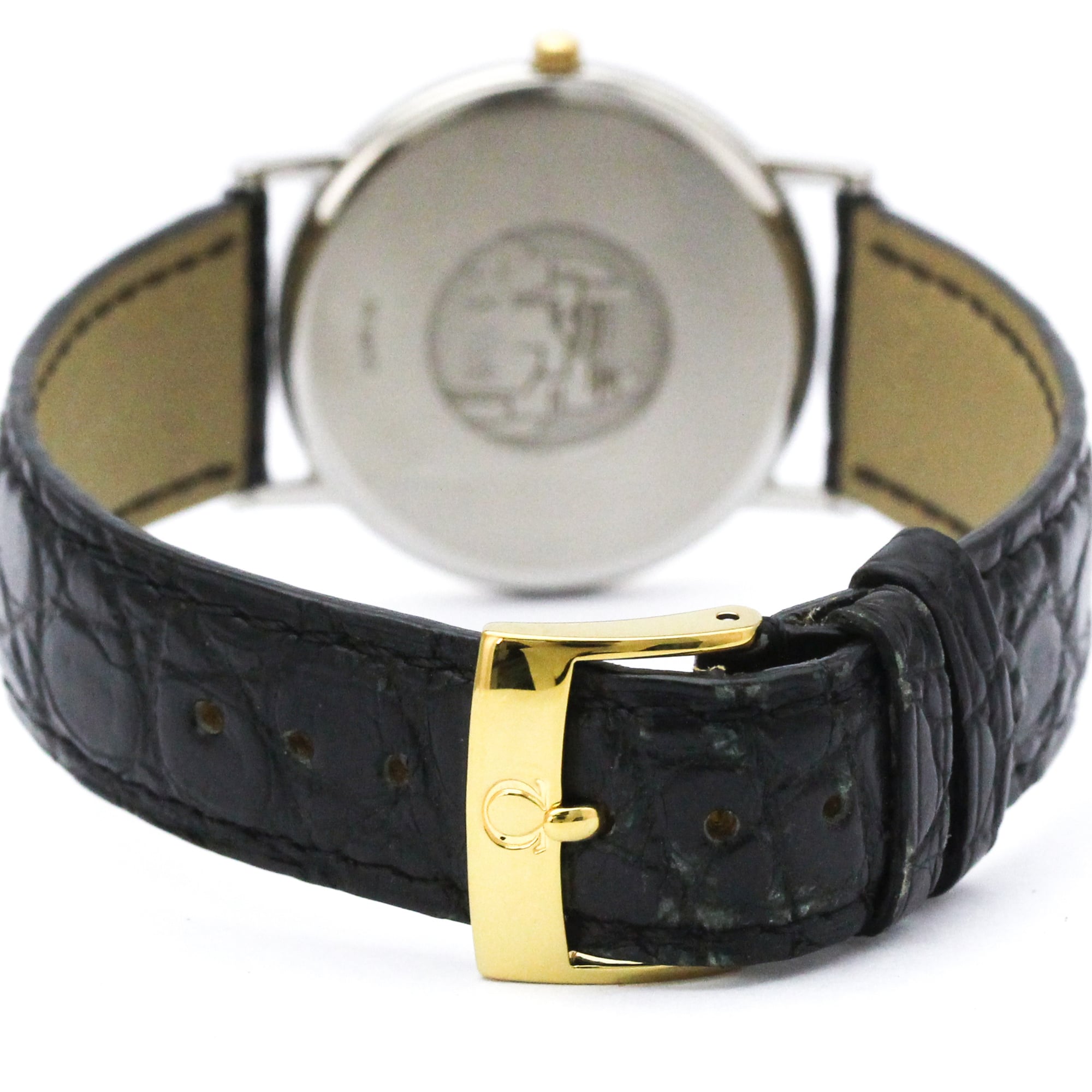 OMEGA De Ville Prestige Quartz Gold Plated Mens Watch 7400.11 Polished — Very Good