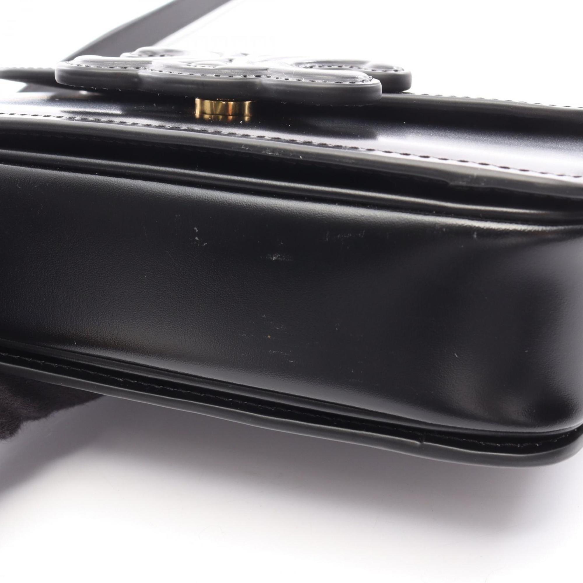 Celine Teen Triomphe Shoulder Bag, Leather, Women's, Black, 199233BF4