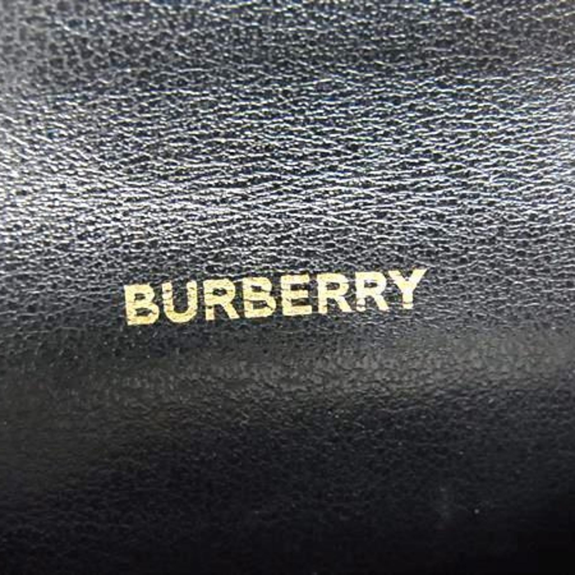 BURBERRY Shoulder Bag Phone Pouch Black Leather Women's Smartphone