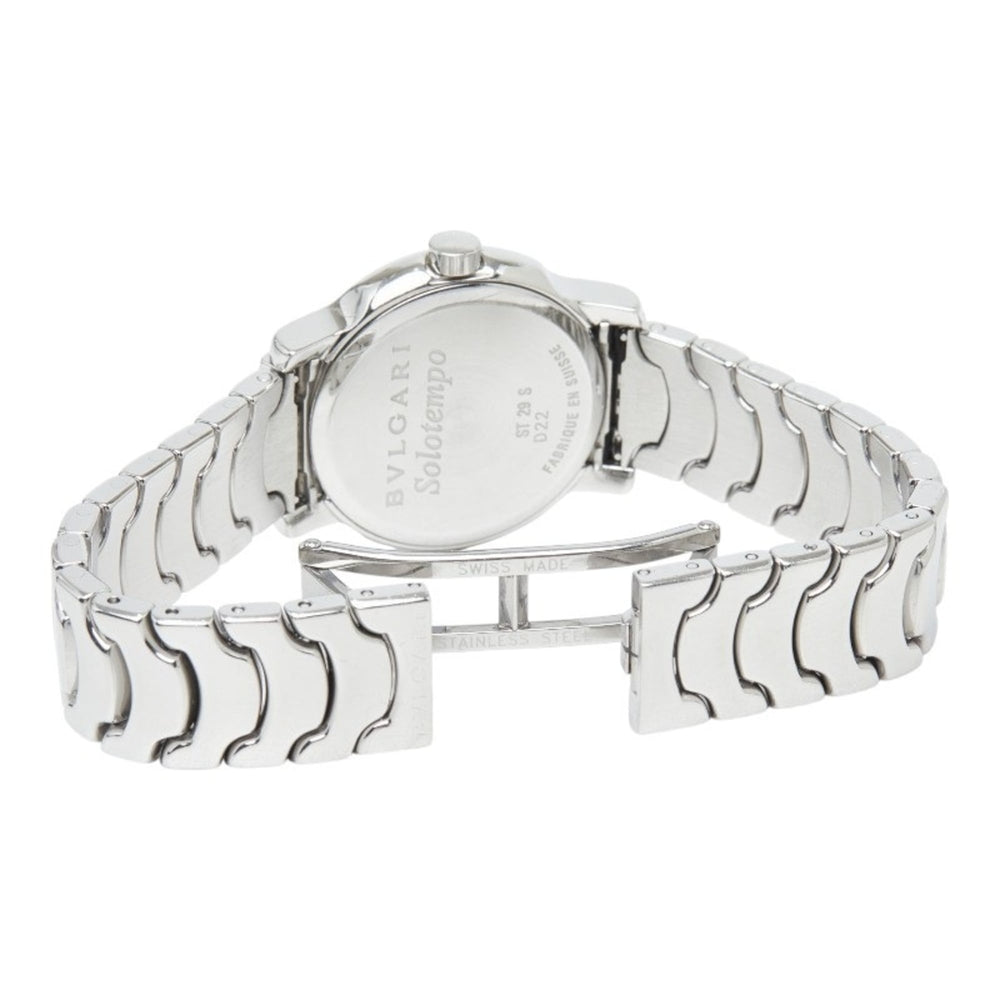 Bulgari Solotempo ST29S Quartz Watch, Black Dial, Stainless Steel, Women's, BVLGARI — Good