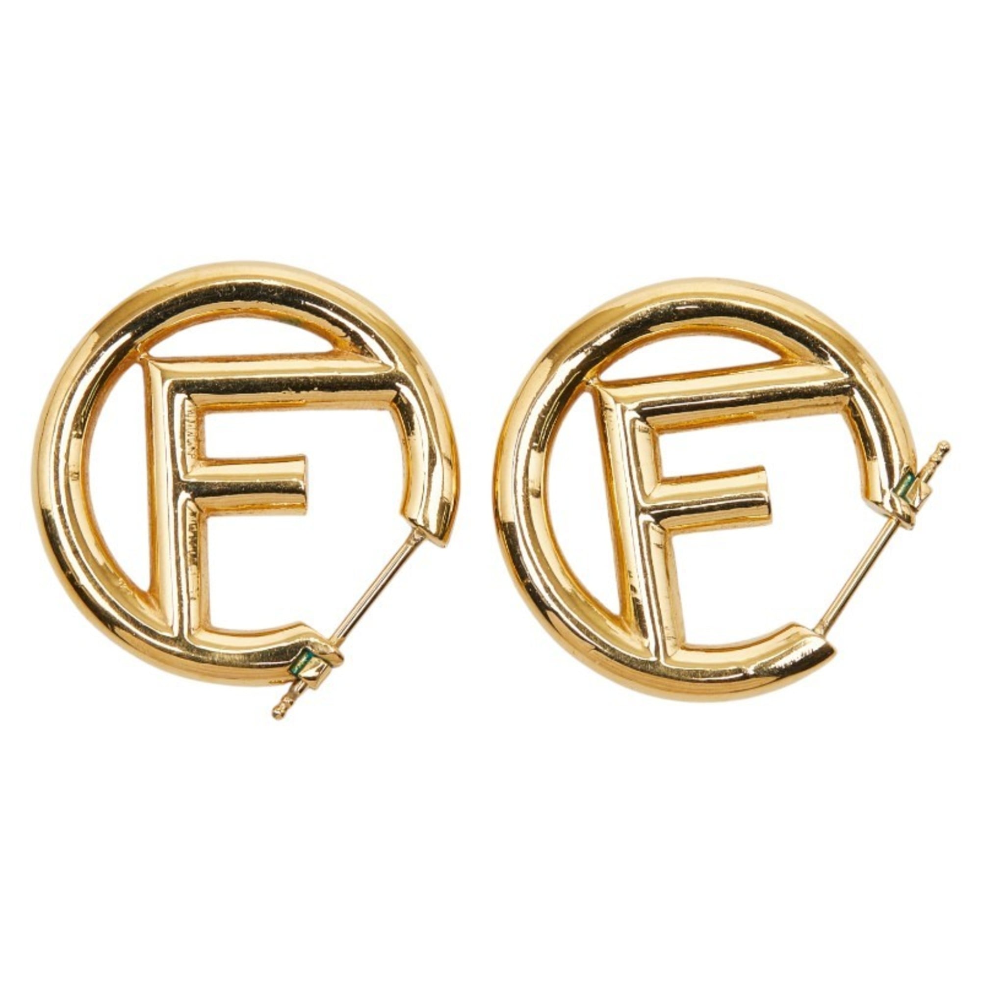 Fendi F logo motif earrings 8AG745 B08 metal women's FENDI
