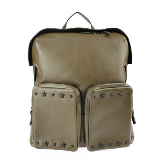 JIMMY CHOO LENNOX Rucksack/Daypack Leather Olive Silver Hardware Backpack Star Studs