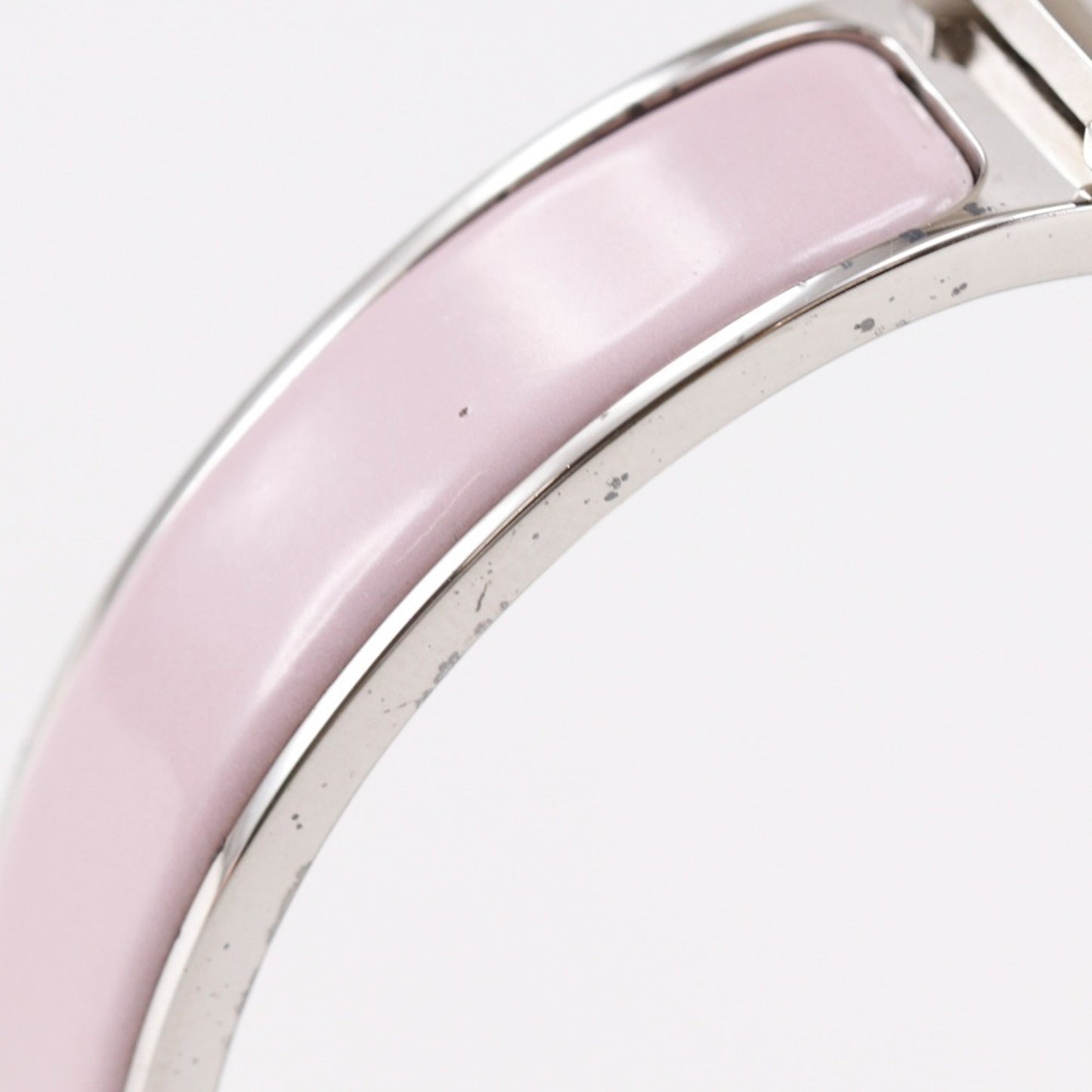 Hermes Click H PM Bangle Bracelet Silver/Pink Approx. 36.2g Ladies