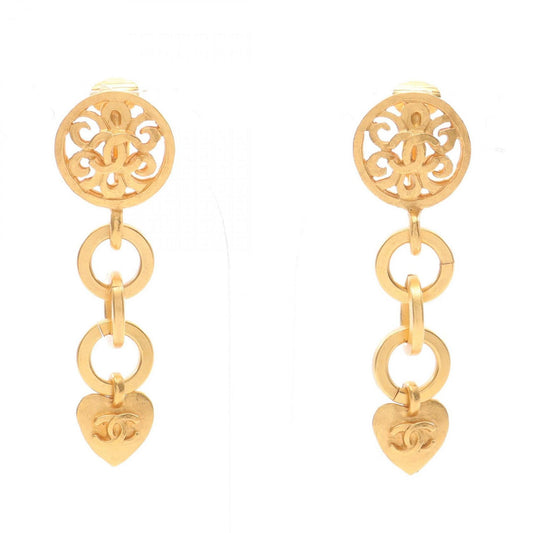 CHANEL Coco Mark Earrings, Gold Plated, Women's