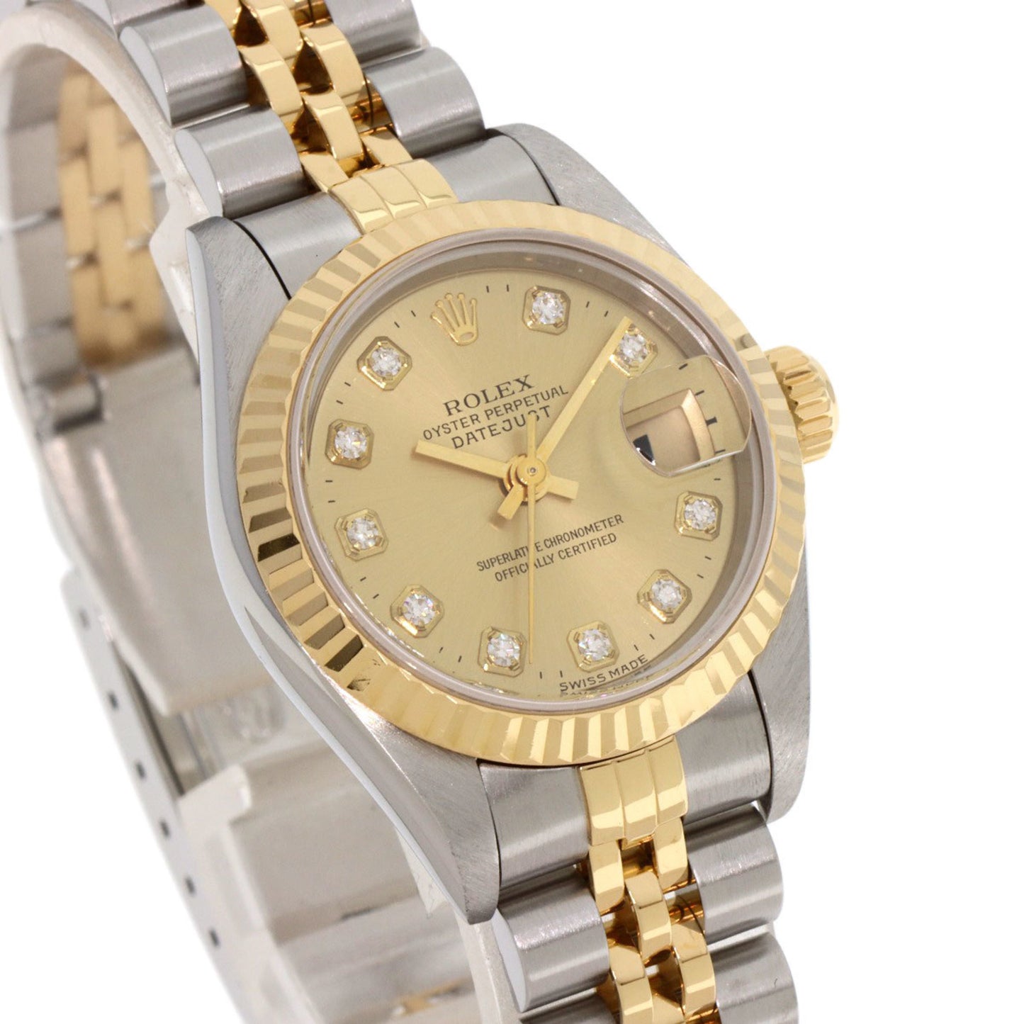 Rolex 69173G Datejust 10P Diamond Watch Stainless Steel SSxK18YG Ladies ROLEX