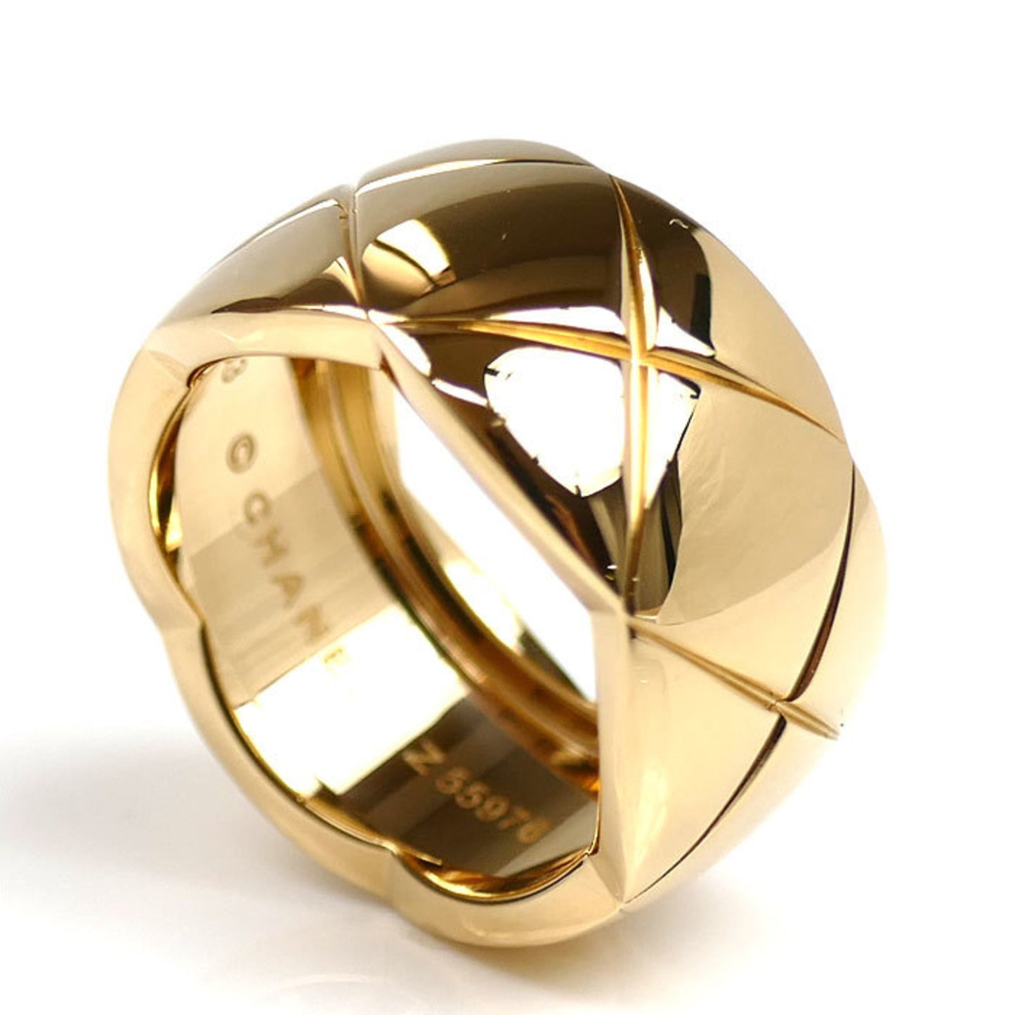 CHANEL 18KYG Yellow Gold Coco Crush Large Ring J10574 Size 13 (53cm) 11.0g Women's