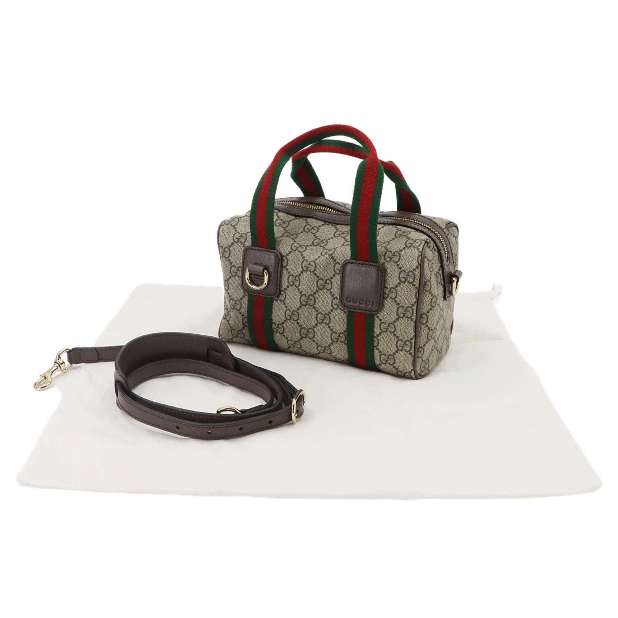 Gucci Ophidia Mini 2-way Hand/Shoulder Handbag, GG Supreme Canvas, Leather, Beige/Brown, 859975 Bag — New - Store Return