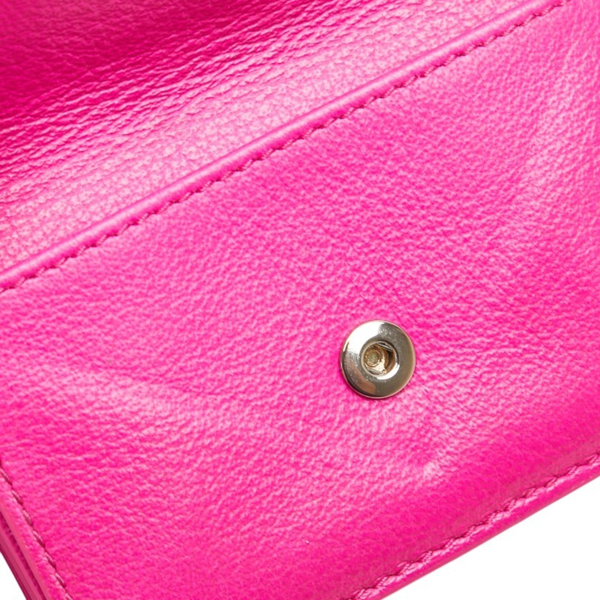 Balenciaga Paper Mini Wallet, Tri-fold Compact 391446, Pink Leather, Women's, BALENCIAGA