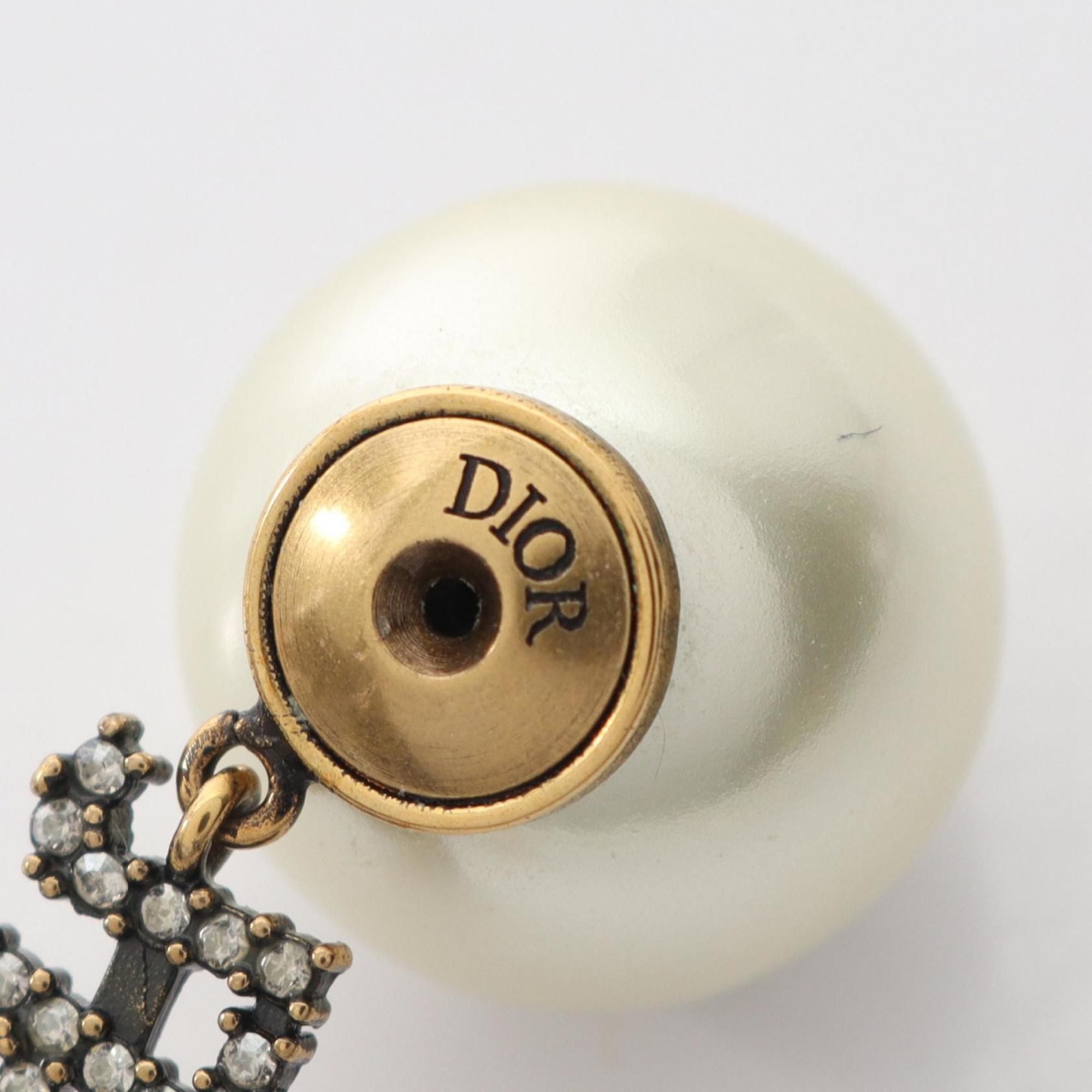 Christian Dior Dior J'ADIOR earrings, gold-plated, with faux pearls and rhinestones, available in gold, white, clear.