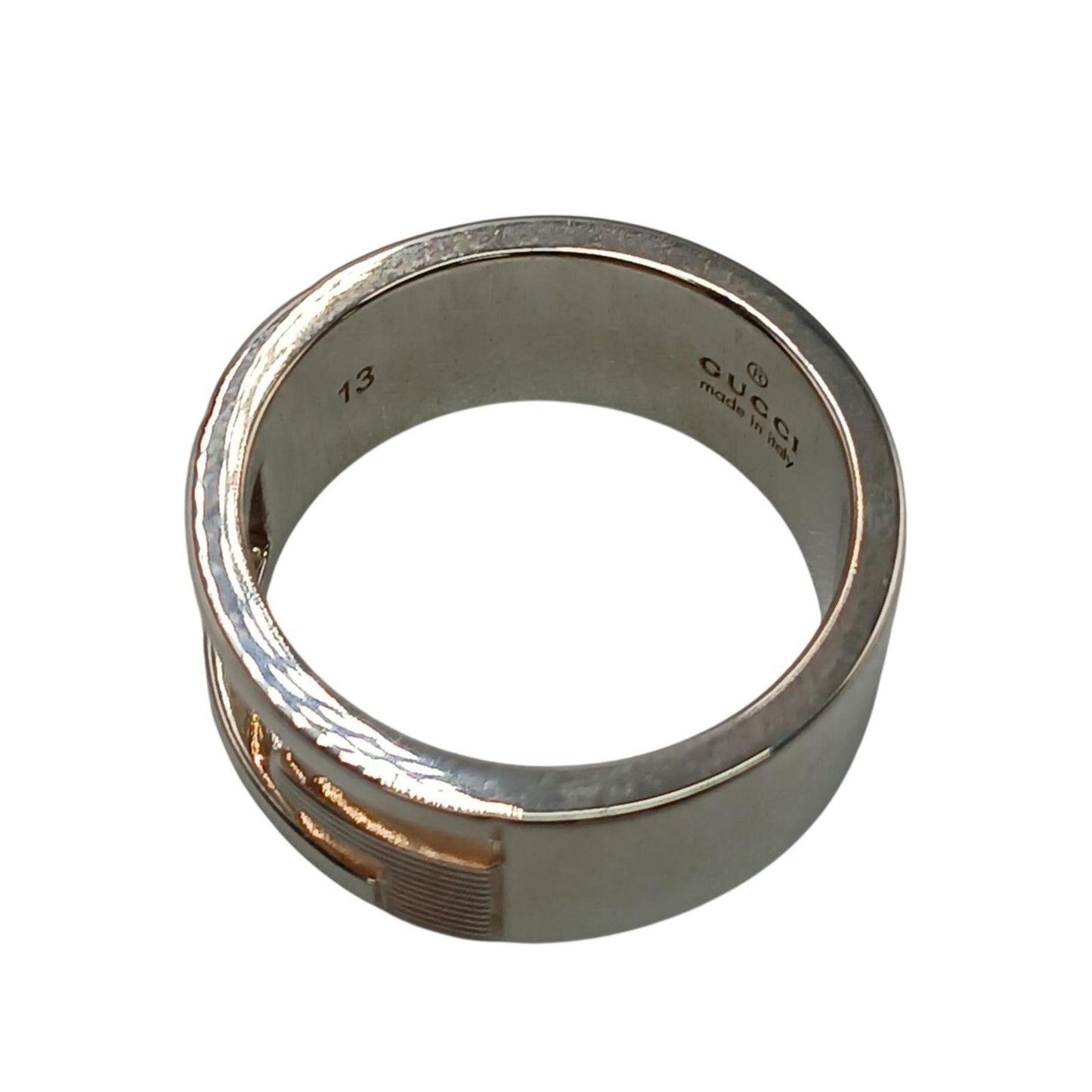 Gucci Branded G Ring, 925 Sterling Silver, Men's