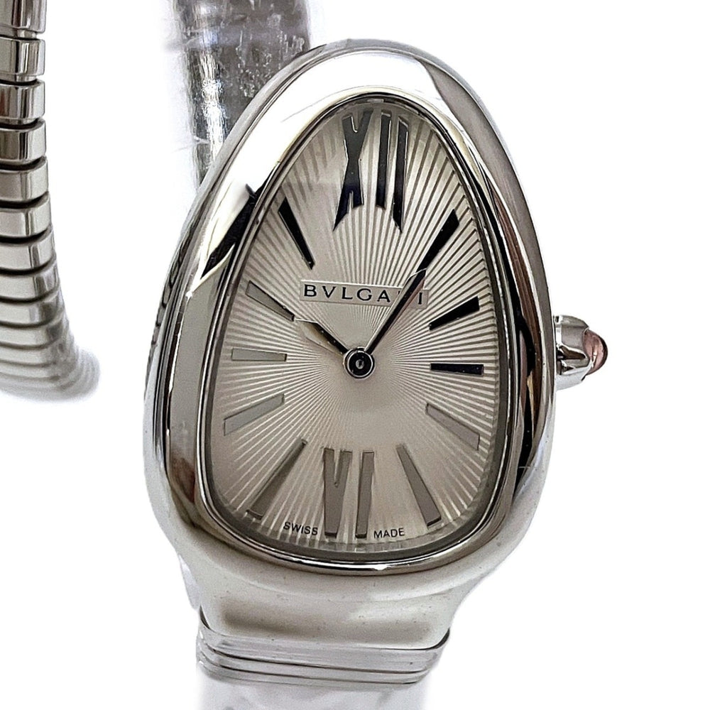 Bulgari BVLGARI Serpenti watch, total weight 61.2g, stainless steel, quartz movement, silver dial, SP35S — Good