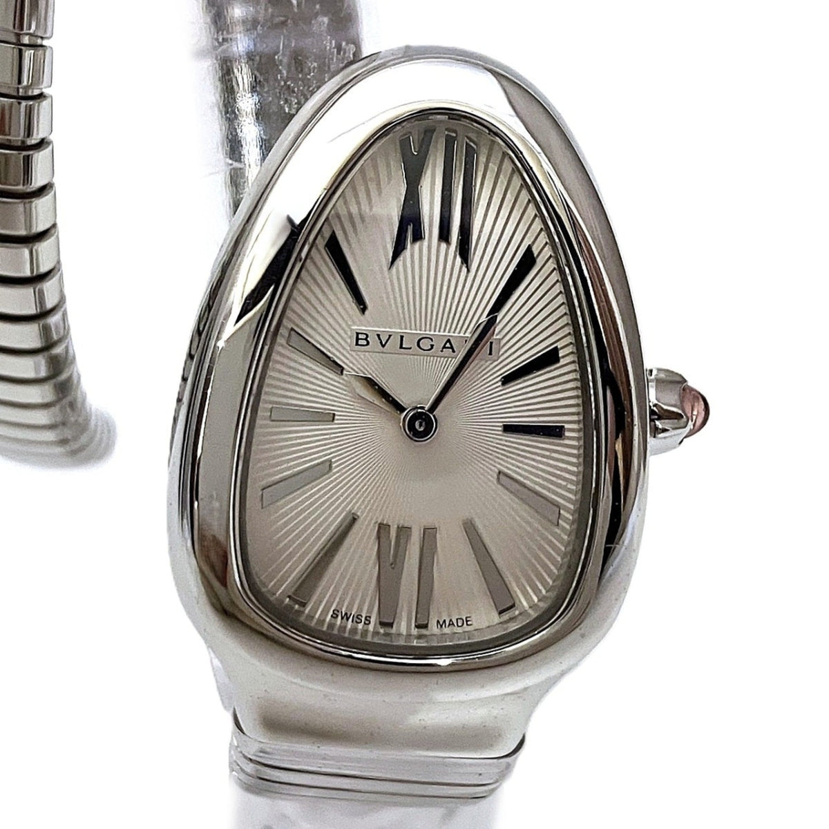 Bulgari BVLGARI Serpenti watch, total weight 61.2g, stainless steel, quartz movement, silver dial, SP35S — Good