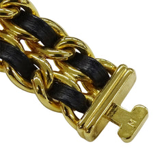 Chanel CHANEL Women's Watch Brand Premiere Quartz QZ GP Leather M Size H0001 Square Gold Black — Good