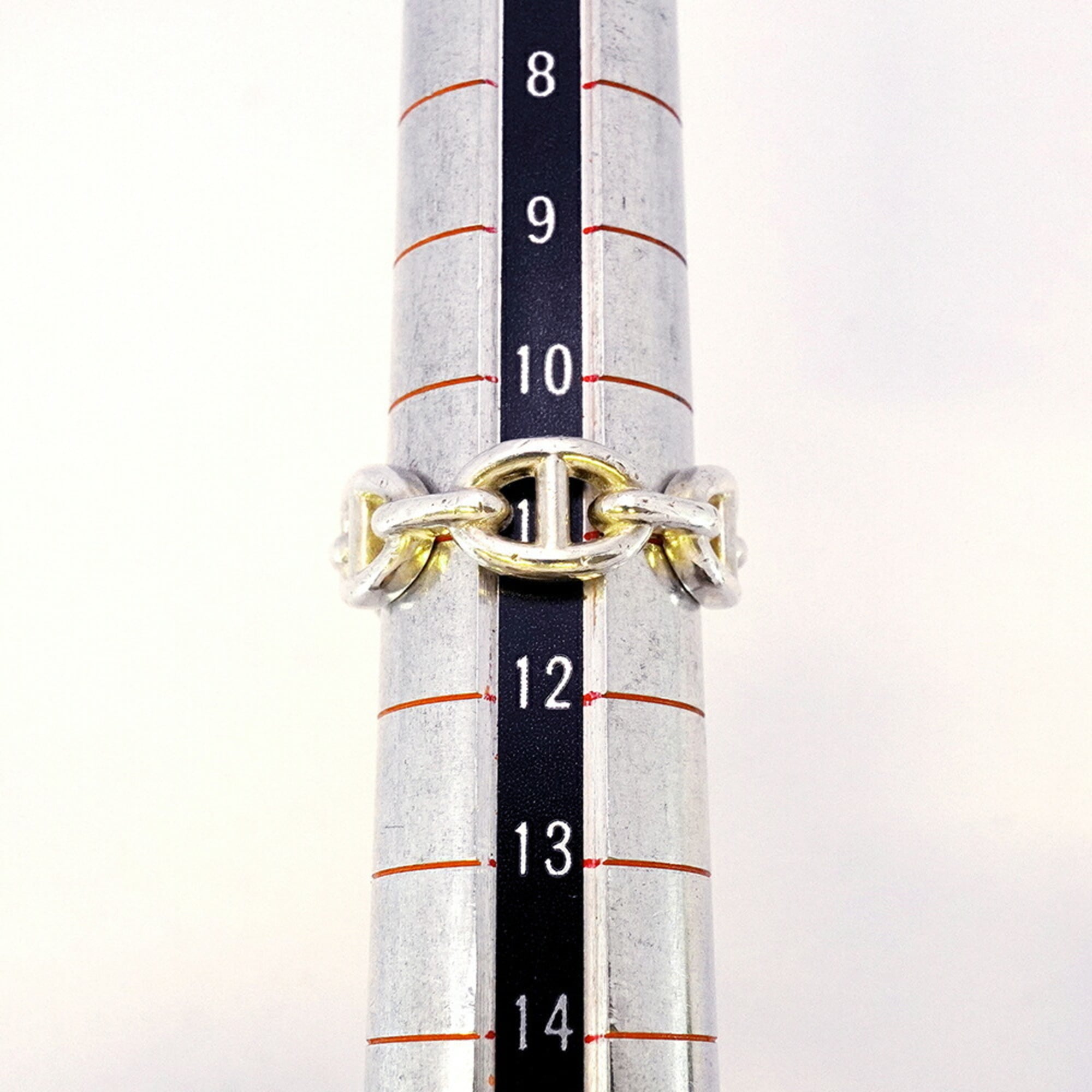 Hermes Ancienne Chaine d'Ancre Ring, Silver 925, #51, Women's