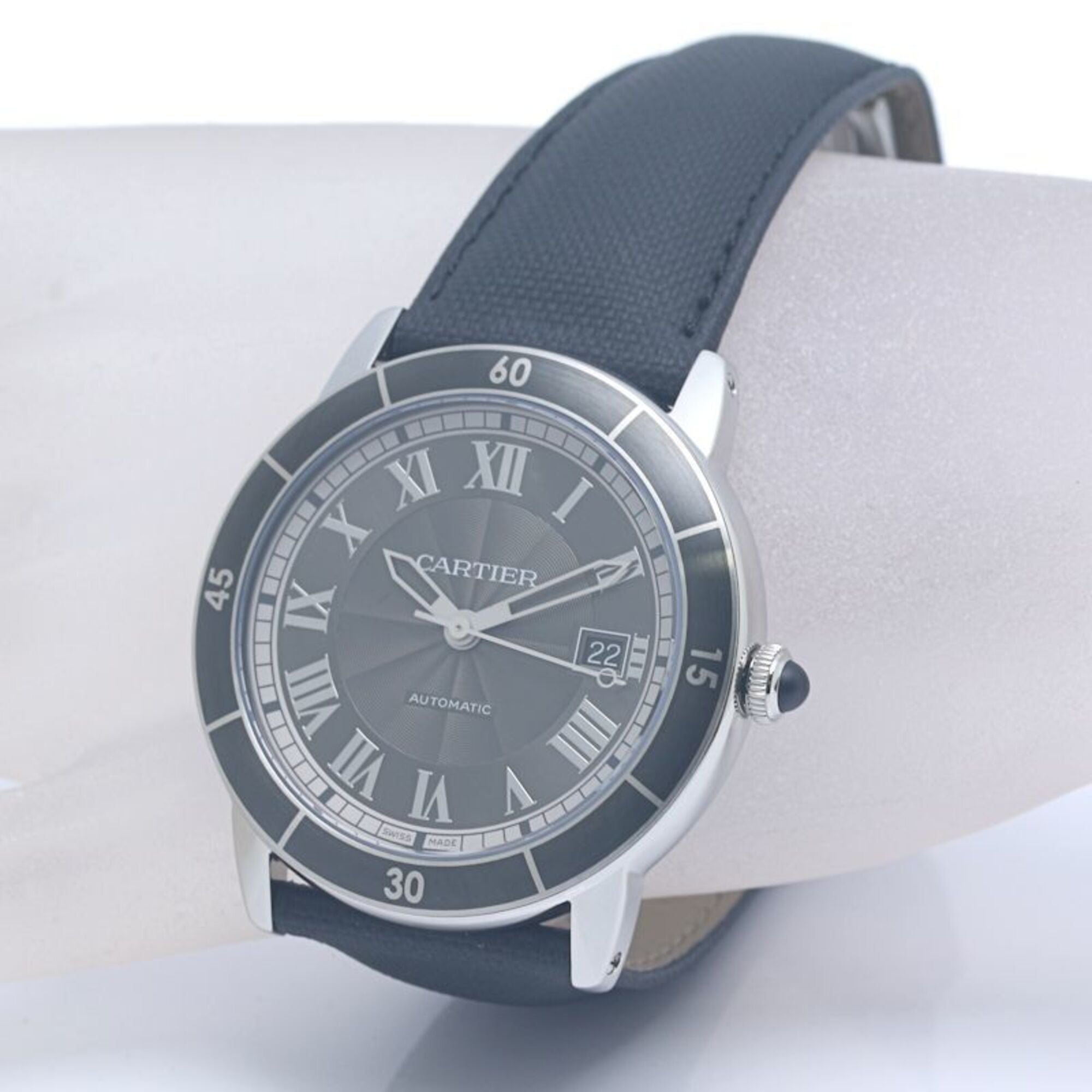 CARTIER Cartier Ronde Croisière de Date WSRN0003 Men's Watch Stainless Steel x Cowhide Leather 40385 — Good