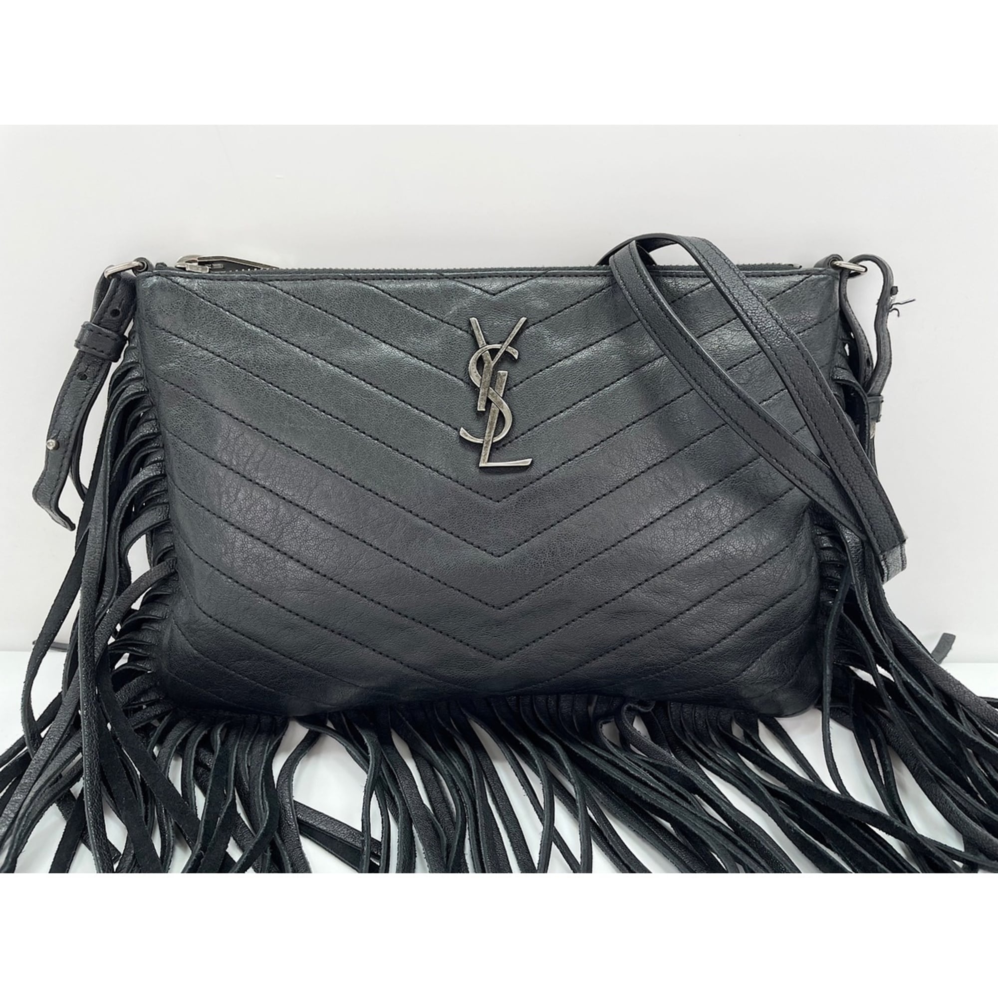Yves Saint Laurent leather shoulder bag, black — New - Store Return