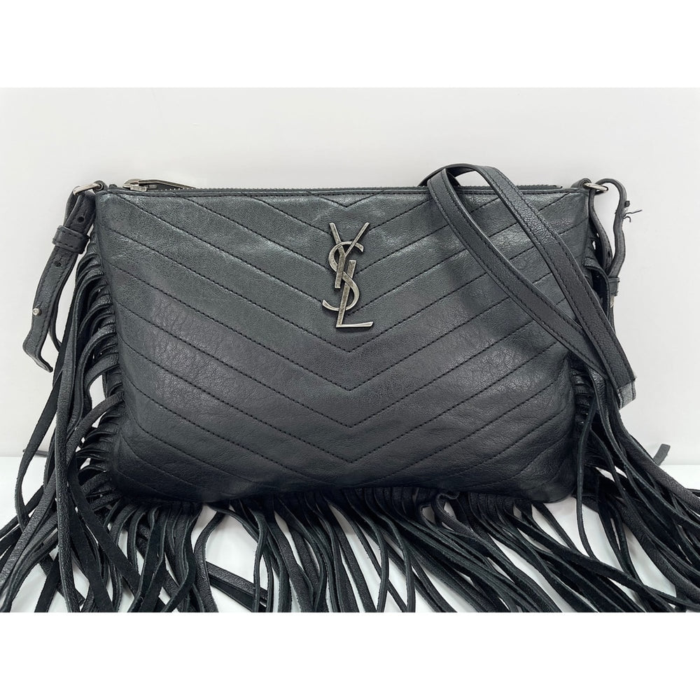 Yves Saint Laurent leather shoulder bag, black — New - Store Return