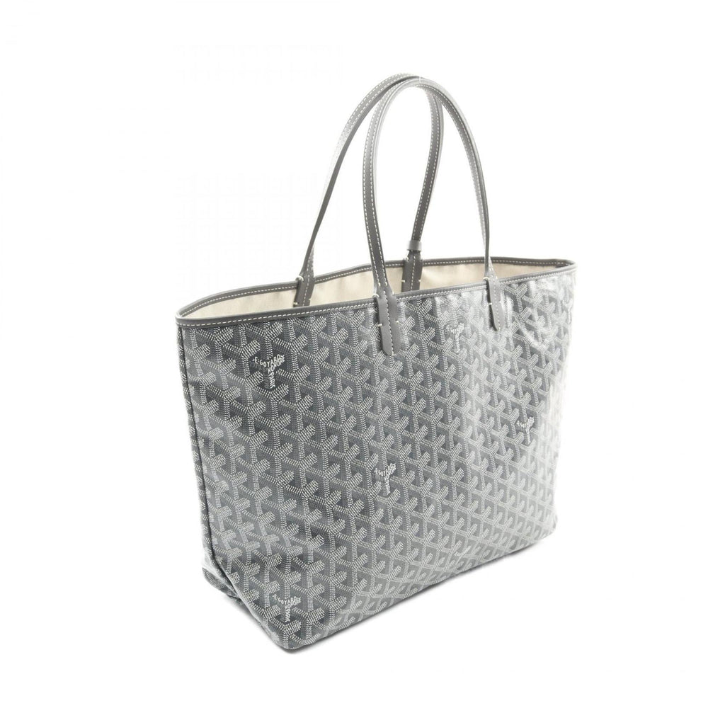 Goyard Saint Louis PM Tote Bag, Coated Canvas and Leather, Women's, Gray, Multicolor