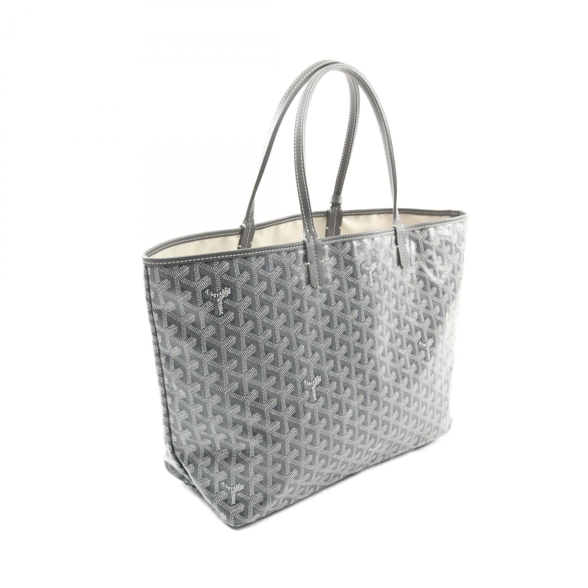 Goyard Saint Louis PM Tote Bag, Coated Canvas and Leather, Women's, Gray, Multicolor