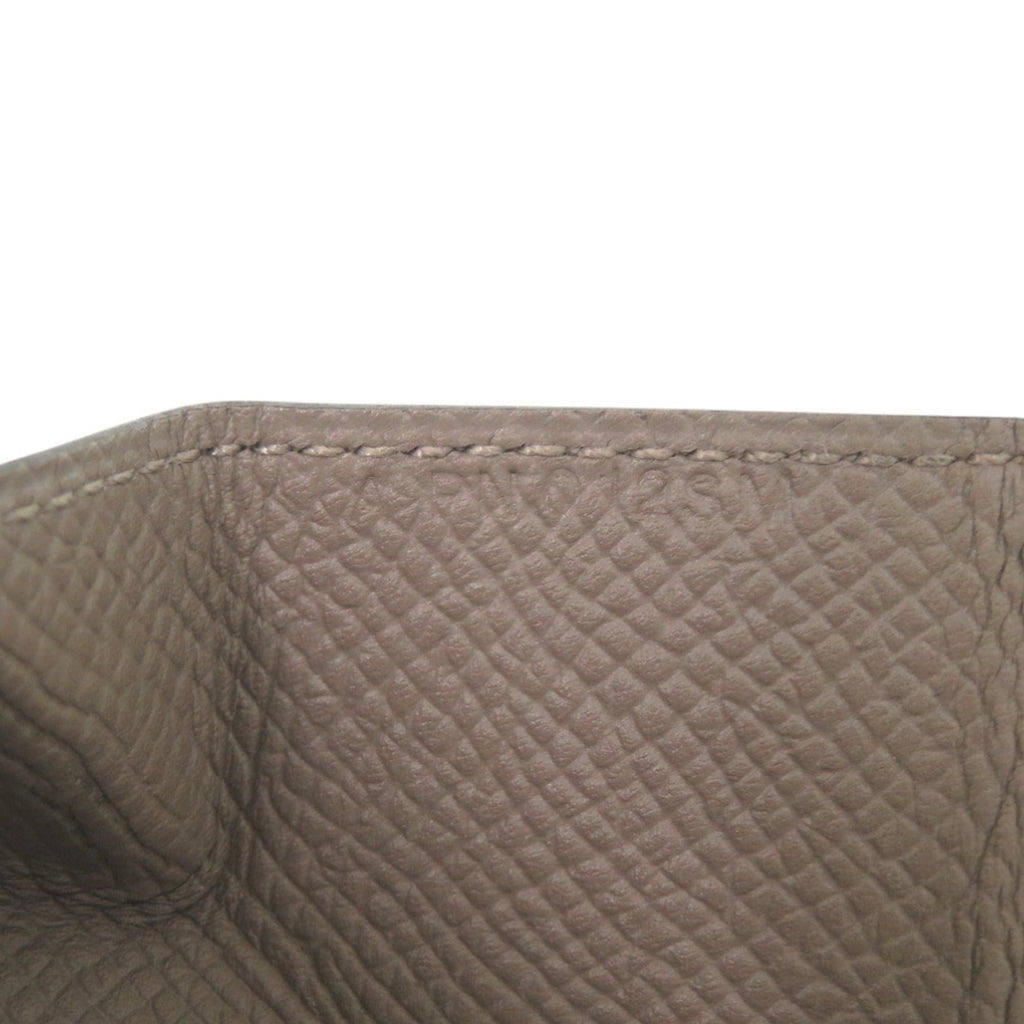 Hermes Like new Hermès Levain Quatre Epsom Leather Asphalt A Stamp (2017) Gray Wallet/Coin Case 1097