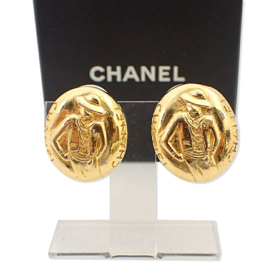 CHANEL Mademoiselle Gold-Plated Earrings j92-13