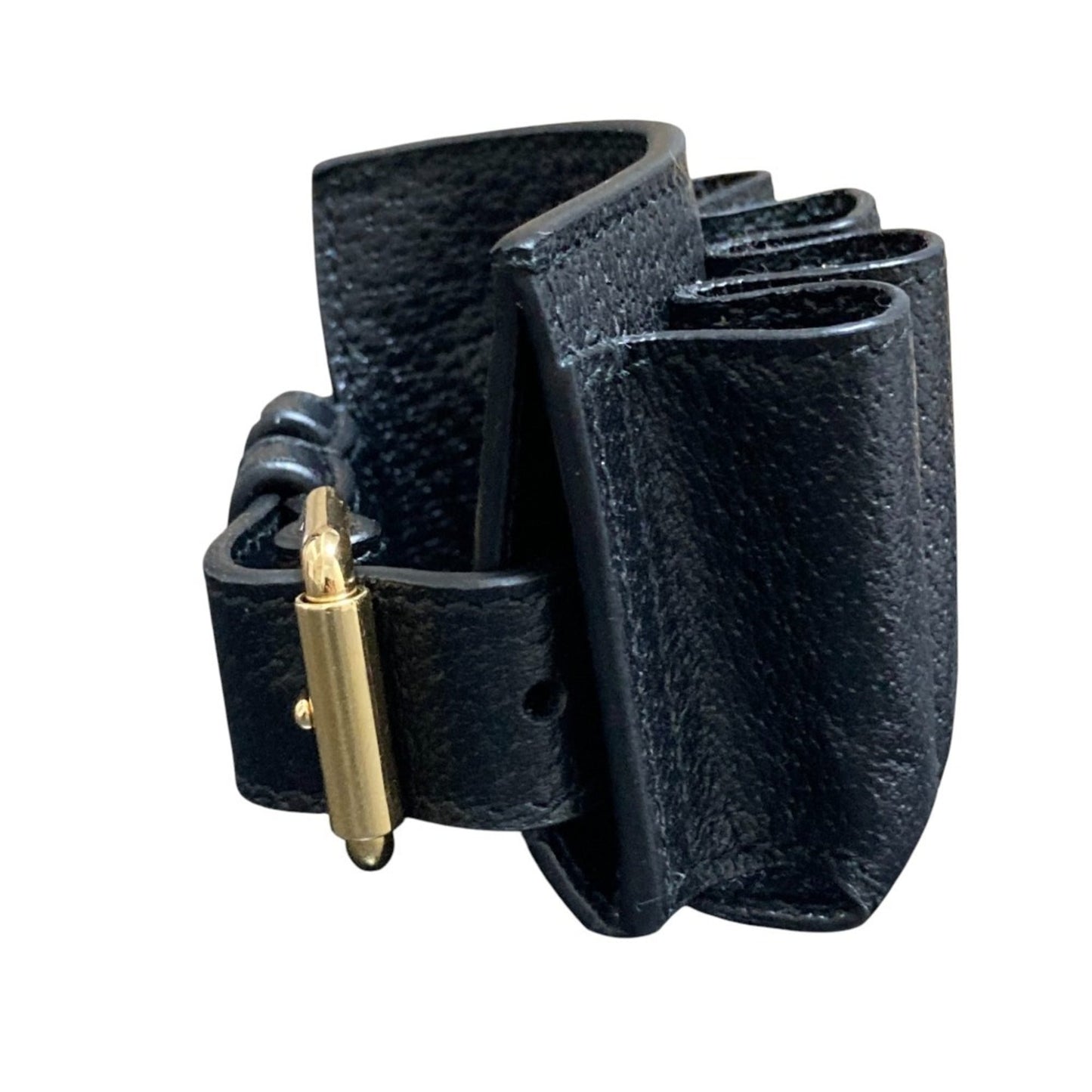 GUCCI Gucci Leather Bracelet Lipstick Case 615992 Black Women's