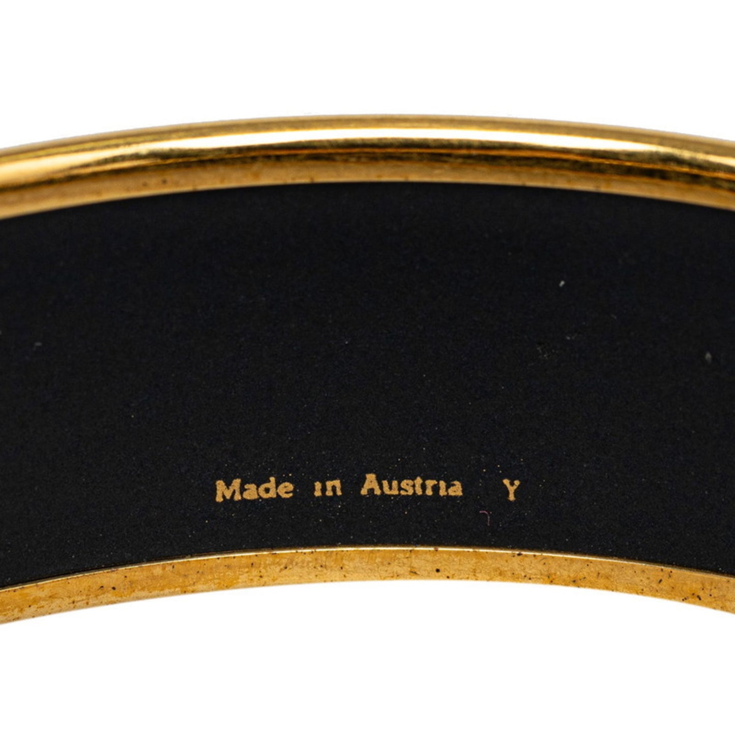 Hermes enamel GM cloisonné Indian bangle gold blue multi-color plating for women HERMES