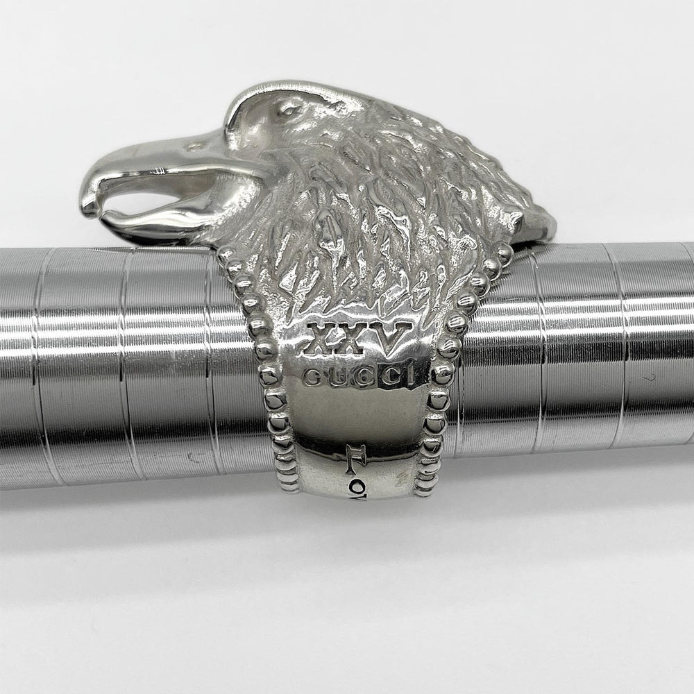 GUCCI Anger Forest Eagle Ring, SV925, 7791, Silver, Men's — Like New
